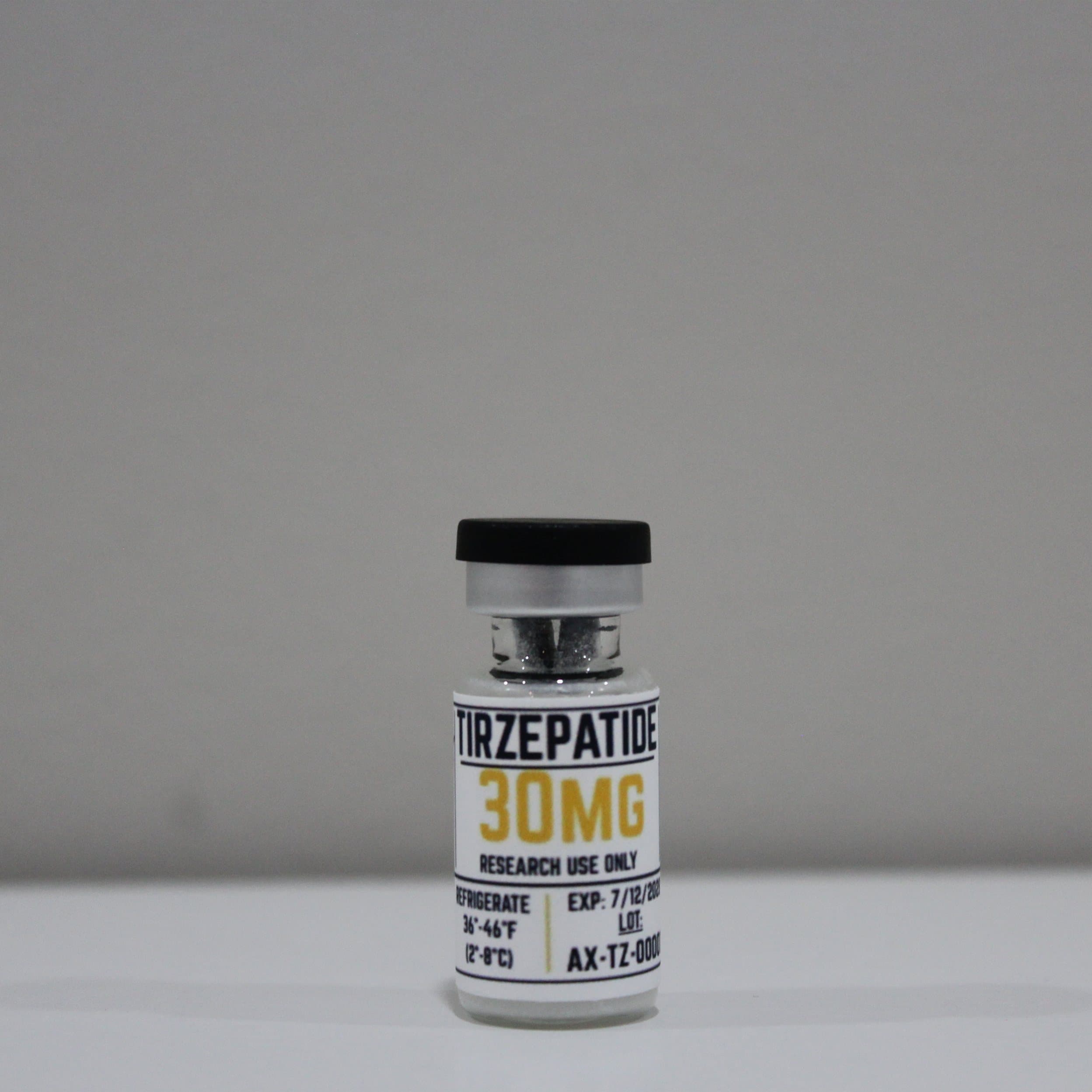 Tirzepatide 30mg research peptide vial, ≥99% (HPLC) purity, COA verified